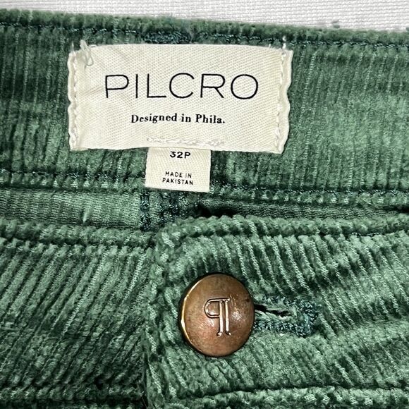 Anthropologie Pilcro Women Green Corduroy Flare Bootcut Leg Pants Size 32P 32X29 - Picture 8 of 12